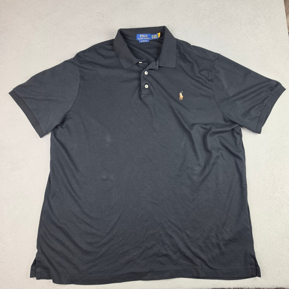 Polo Ralph Lauren Polo Mens XL Classic Fit Short Sleeve Flesh Pony Black